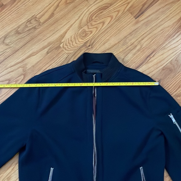 Zara Man blue woven bomber jacket. Size is XL but NOTE this fits more like a L. - Picture 6 of 7